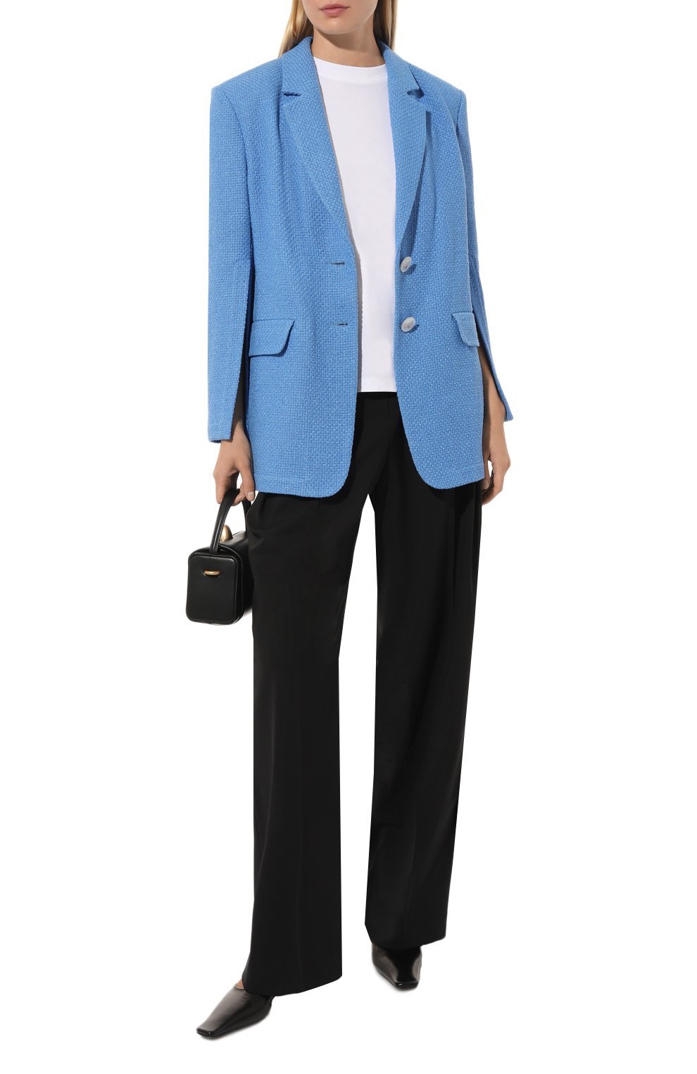 Жакет из хлопка и вискозы AKHMADULLINA синего цвета по цене 79900 руб., арт. 1123.2JT105/C420, фото 2 Жакет из хлопка и вискозы AKHMADULLINA, арт. 1123.2JT105/C420, фото 2