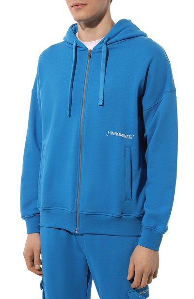 Хлопковая толстовка HINNOMINATE синего цвета по цене 18050 руб., арт. HUS3/HNM184, фото 3 Хлопковая толстовка HINNOMINATE, арт. HUS3/HNM184, фото 3