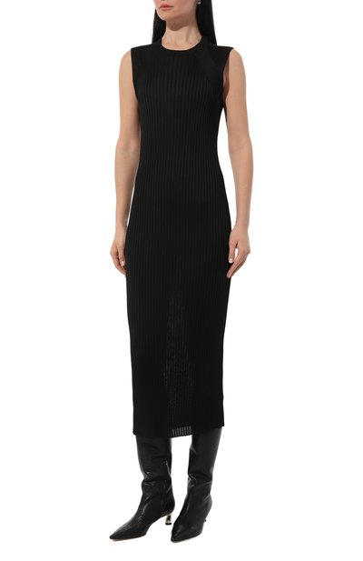 Платье из вискозы JIL SANDER черного цвета по цене 98550 руб., арт. J02CT0360/J18287, фото 2 Платье из вискозы JIL SANDER, арт. J02CT0360/J18287, фото 2