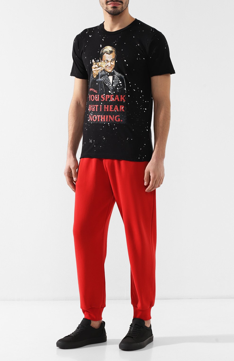 Хлопковая футболка DOMREBEL черного цвета по цене 18700 руб., арт. CHEERS/T-SHIRT/PAINT, фото 2 Хлопковая футболка DOMREBEL, арт. CHEERS/T-SHIRT/PAINT, фото 2