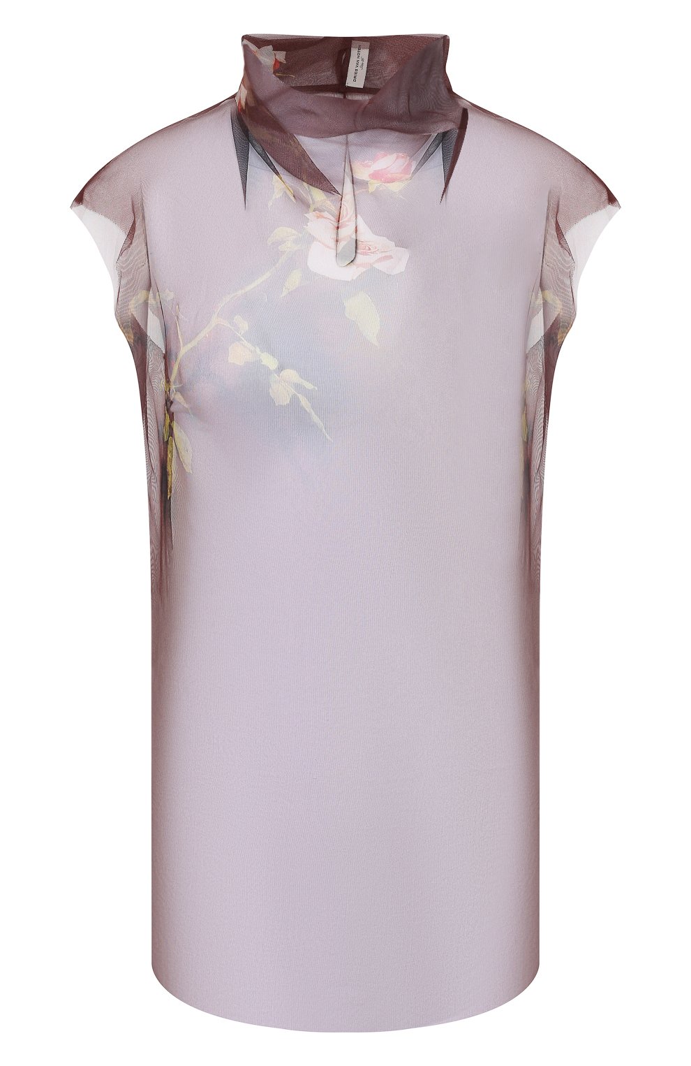 Шелковый топ DRIES VAN NOTEN коричневого цвета по цене 65100 руб., арт. 192-10739-8136, фото 1 Шелковый топ DRIES VAN NOTEN, арт. 192-10739-8136, фото 1