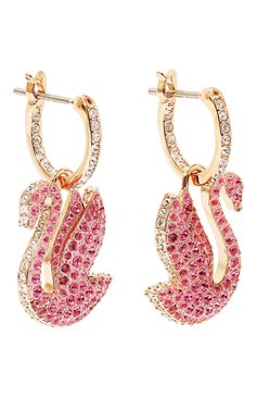 Женские серьги swan SWAROVSKI розового цвета, арт. 5647544 | Фото 3 (Региональные ограничения белый список (Axapta Mercury): Не проставлено; Нос: Не проставлено; Материал: Металл, Кристаллы)