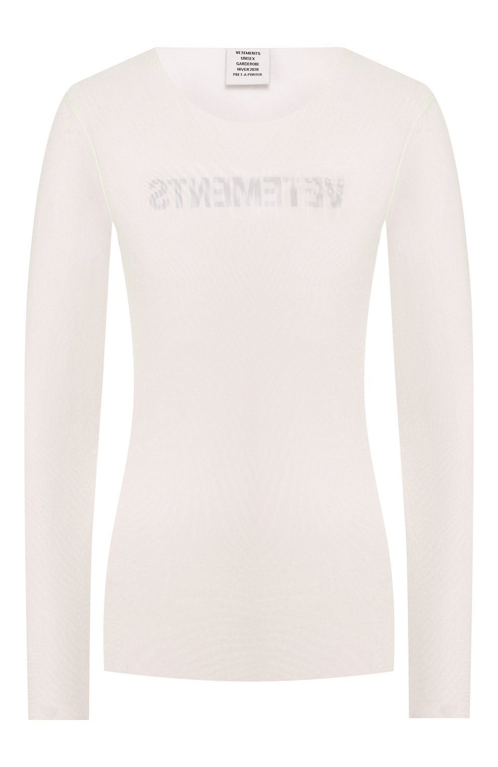 Лонгслив VETEMENTS белого цвета по цене 42550 руб., арт. UAH20TR947/W, фото 1 Лонгслив VETEMENTS, арт. UAH20TR947/W, фото 1