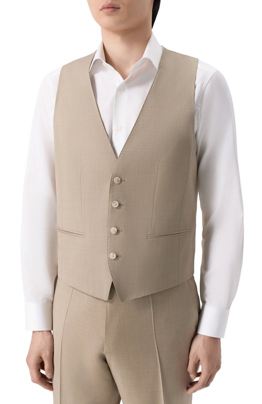 Шерстяной жилет BOSS 50469160 Бежевый  50469160 Фото 3