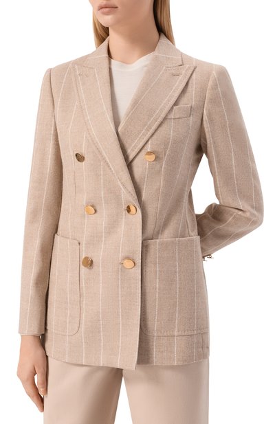 Жакет из шерсти и хлопка MAX MARA бежевого цвета по цене 296500 руб., арт. RI0M, фото 3 Жакет из шерсти и хлопка MAX MARA, арт. RI0M, фото 3