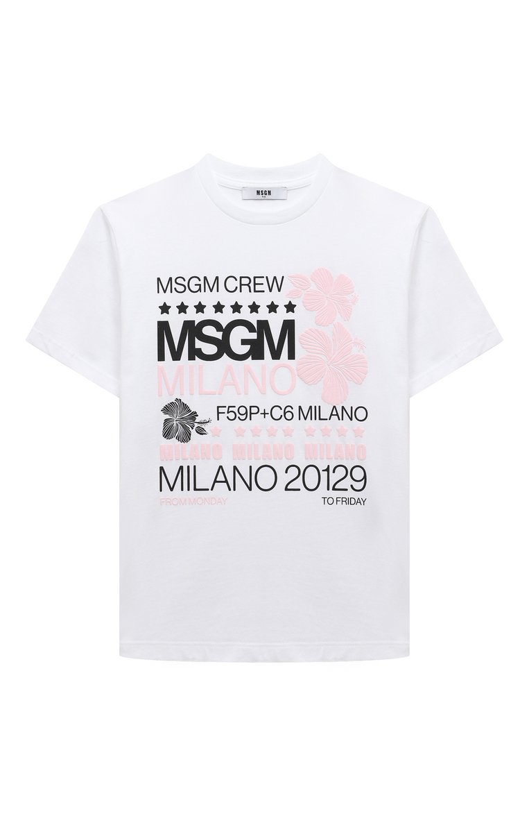 Хлопковая футболка MSGM KIDS, арт. S4MSJGTH093, фото 1
