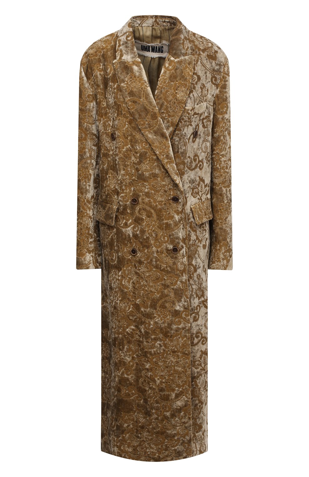 Пальто UMA WANG золотого цвета по цене 191000 руб., арт. A0 W UW8011, фото 1 Пальто UMA WANG, арт. A0 W UW8011, фото 1