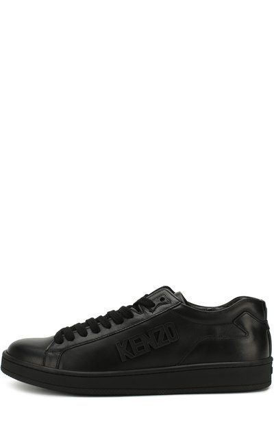 Кожаные кеды на шнуровке KENZO черного цвета по цене 28950 руб., арт. F005SN127L50, фото 3 Кожаные кеды на шнуровке KENZO, арт. F005SN127L50, фото 3