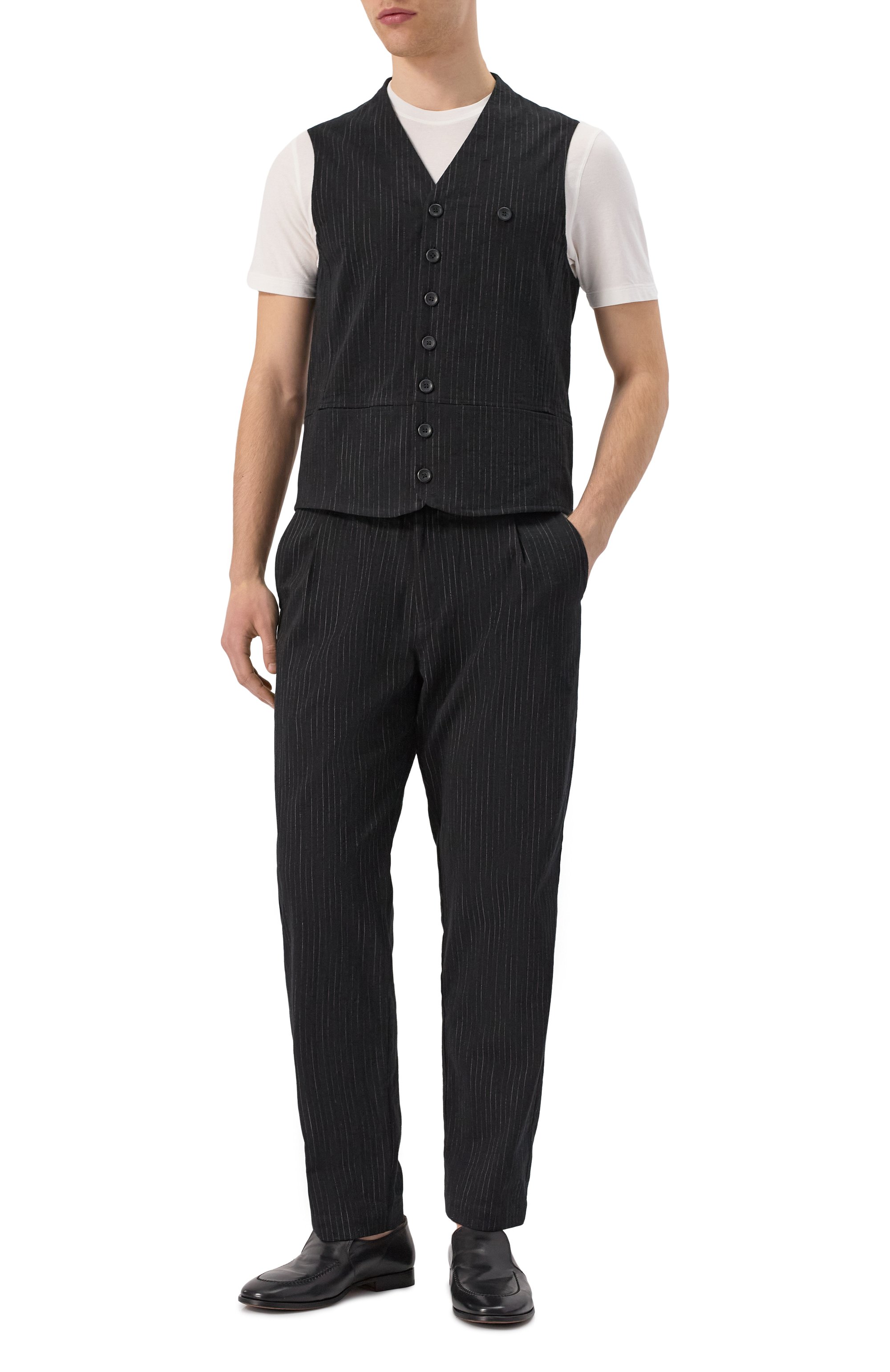 Жилет из хлопка и льна HANNES ROETHER, арт. WE26SPER.5111/, фото 2