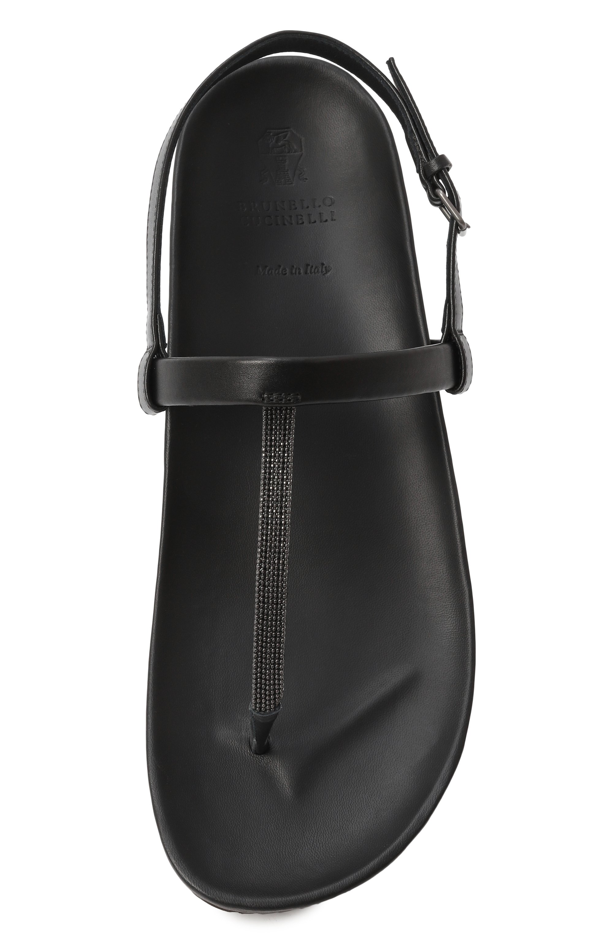 Кожаные сандалии BRUNELLO CUCINELLI черного цвета по цене 86050 руб., арт. MZSKG2737P, фото 6 Кожаные сандалии BRUNELLO CUCINELLI, арт. MZSKG2737P, фото 6