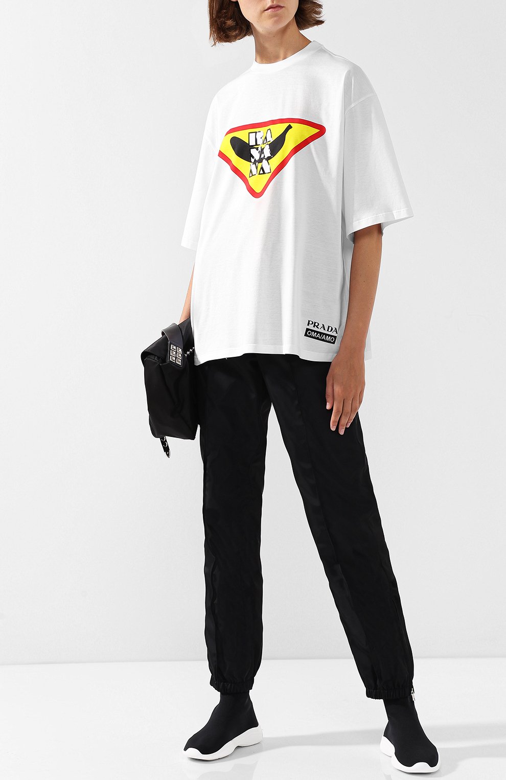 Хлопковая футболка с круглым вырезом и принтом PRADA, арт. 35976-1SEX-F0009, фото 2