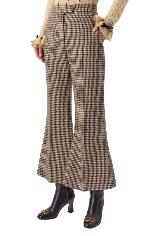 Шерстяные брюки Valentino 8B3RB6Z1/9WL Бежевый  8B3RB6Z1/9WL Фото 3