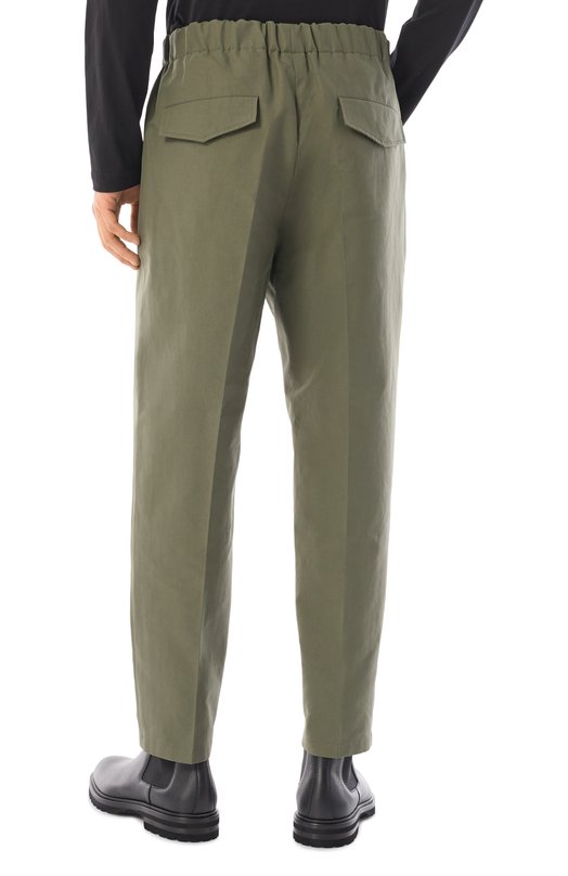 Хлопковые брюки Jil Sander J23KA0005/J45225 Хаки  J23KA0005/J45225 Фото 4