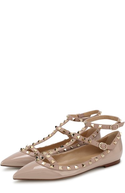 Лаковые балетки rockstud с ремешками VALENTINO, арт. ZW2S0376/VNW, фото 1