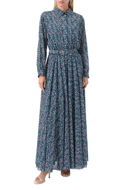 Шелковое платье OLOLOL синего цвета по цене 135000 руб., арт. OLDE072B/1008.MF403/S25, фото 3 Шелковое платье OLOLOL, арт. OLDE072B/1008.MF403/S25, фото 3