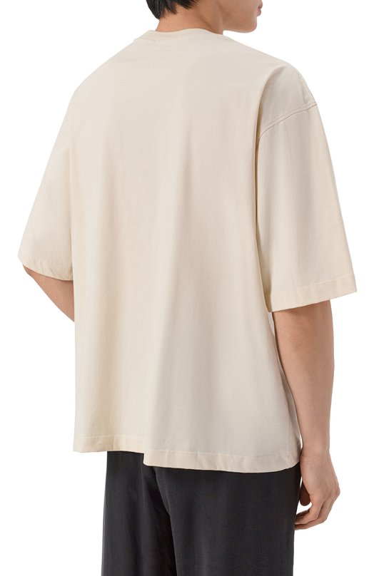 Хлопковая футболка Laneus S6LAMATH205 Кремовый  S6LAMATH205 Фото 4