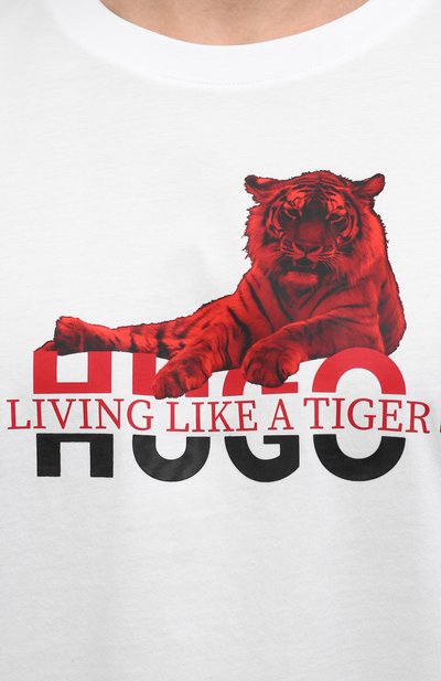 Хлопковая футболка HUGO, арт. 50467356, фото 5