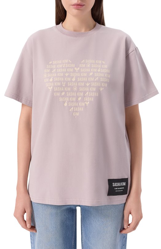 Хлопковая футболка Sasha Kim SK-00000613 Сиреневый  SK-00000613 Фото 3