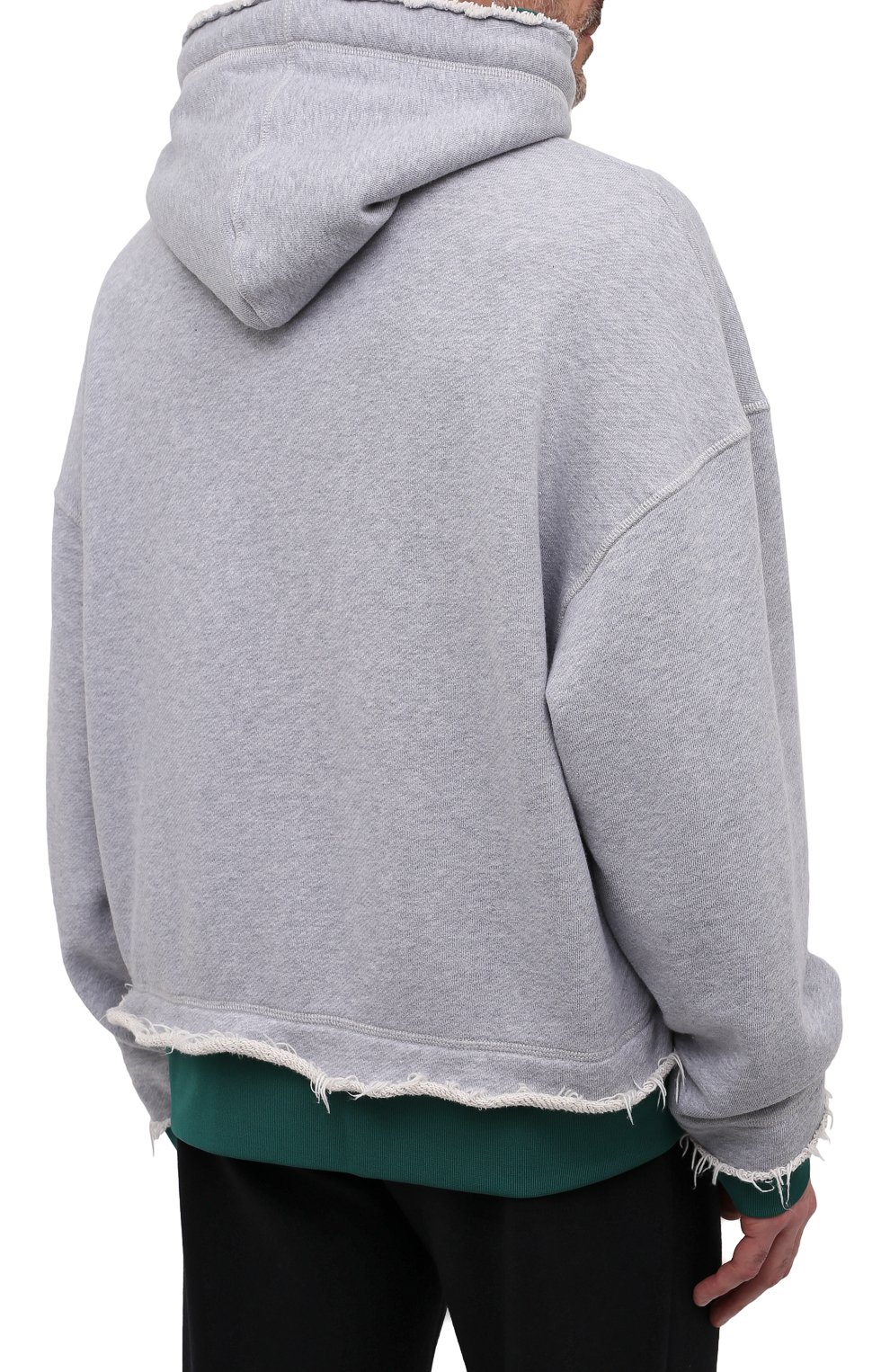 Хлопковое худи PALM ANGELS светло-серого цвета по цене 72750 руб., арт. PMBB109F21FLE0010801, фото 4 Хлопковое худи PALM ANGELS, арт. PMBB109F21FLE0010801, фото 4