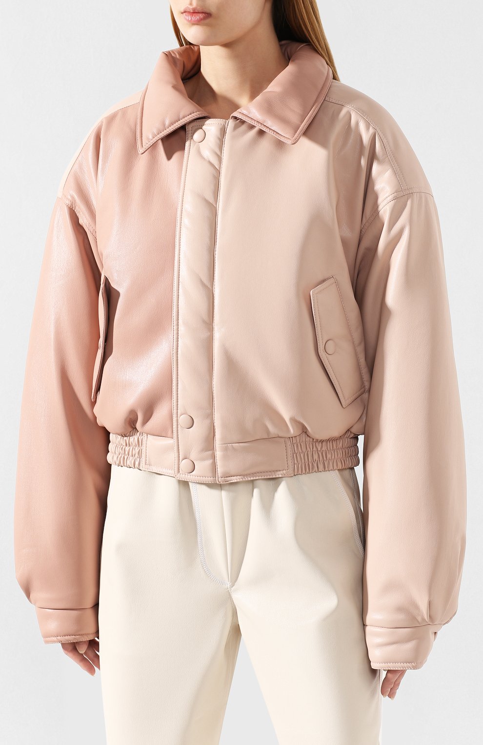 Бомбер NANUSHKA, арт. B0MI_BLUSH PATCHW0RK_VEGAN LEATHER, фото 3