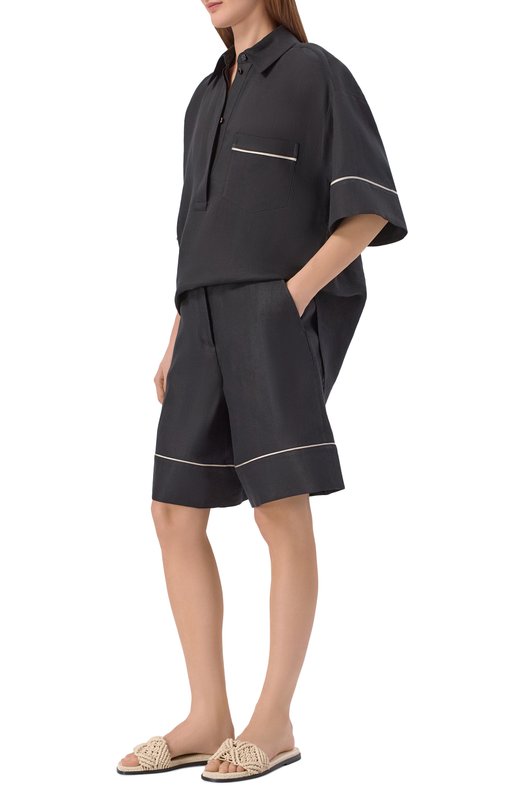 Кожаные шлепанцы Agnona LI1102E/L8265E Бежевый  LI1102E/L8265E Фото 3