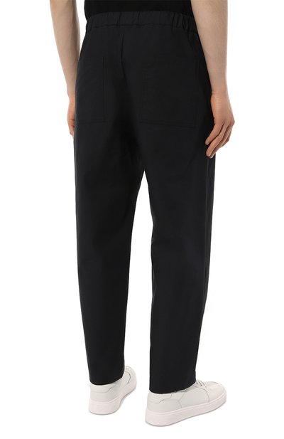 Хлопковые брюки JIL SANDER темно-синего цвета по цене 76400 руб., арт. J47KA0016/J45039, фото 4 Хлопковые брюки JIL SANDER, арт. J47KA0016/J45039, фото 4