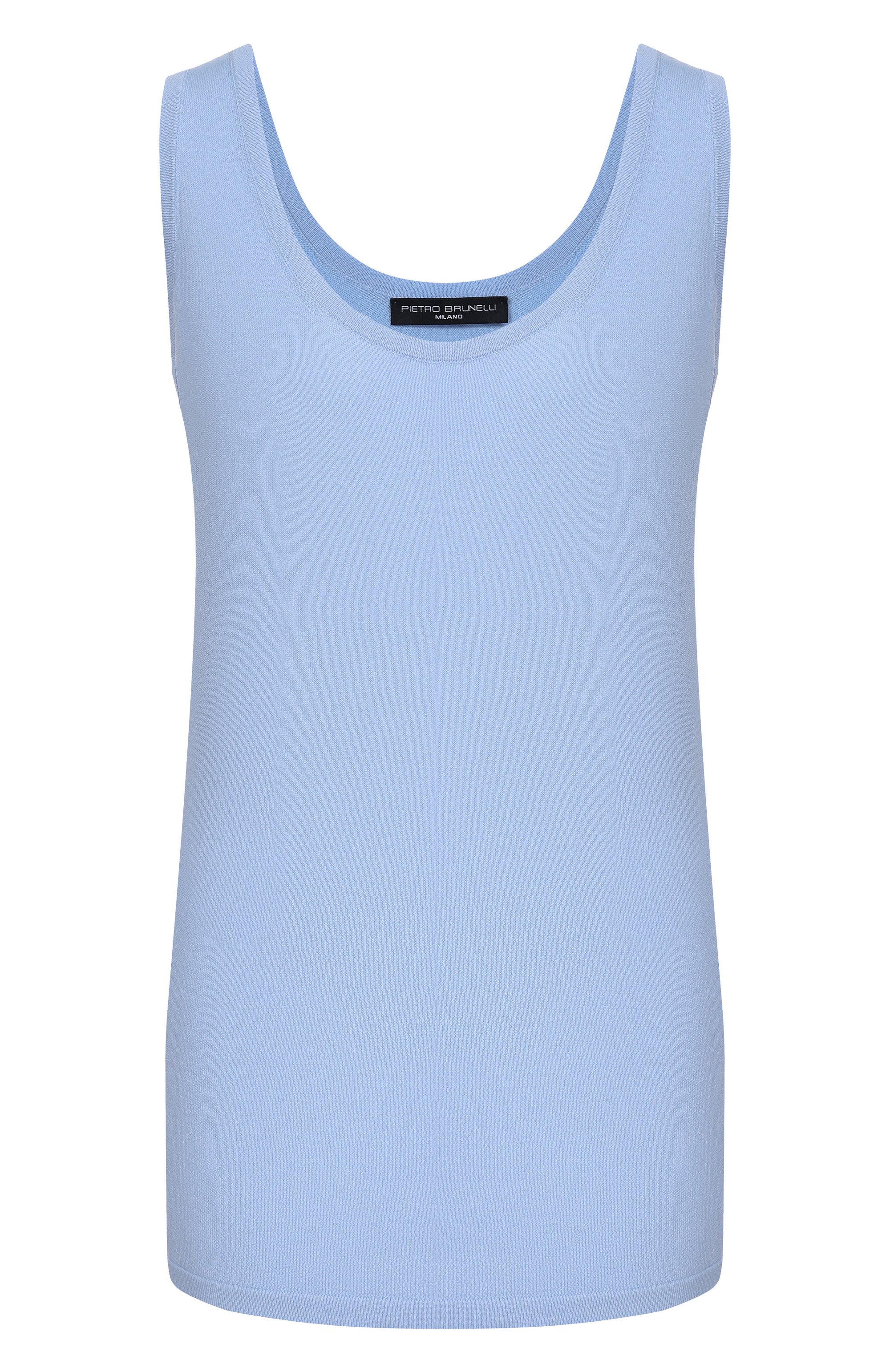 Топ из вискозы PIETRO BRUNELLI голубого цвета по цене 16550 руб., арт. MEG039/VIGCRE, фото 1 Топ из вискозы PIETRO BRUNELLI, арт. MEG039/VIGCRE, фото 1