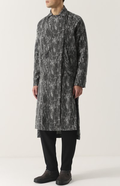 Шерстяное пальто асимметричного кроя с отложным воротником MANUEL MARTE, арт. C7102-3, фото 3