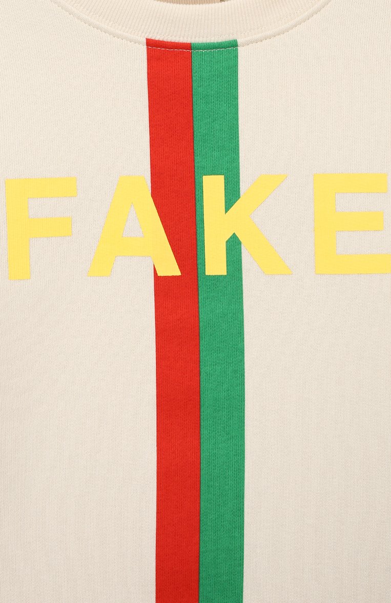 Мужского хлопковый свитшот GUCCI белого цвета, арт. 586138/XJC7F | Фото 3 (Мальчики Кросс-КТ: Толстовка-одежда, Свитшот-одежда; Региональные ограничения белый список (Axapta Mercury): RU, Не проставлено; Нос: Не проставлено; Ростовка одежда: 10 - 11 лет | 140 - 146см, 4 года | 104 см, 5 лет | 110 см, 6 лет | 116 см, 8 лет | 128 см)