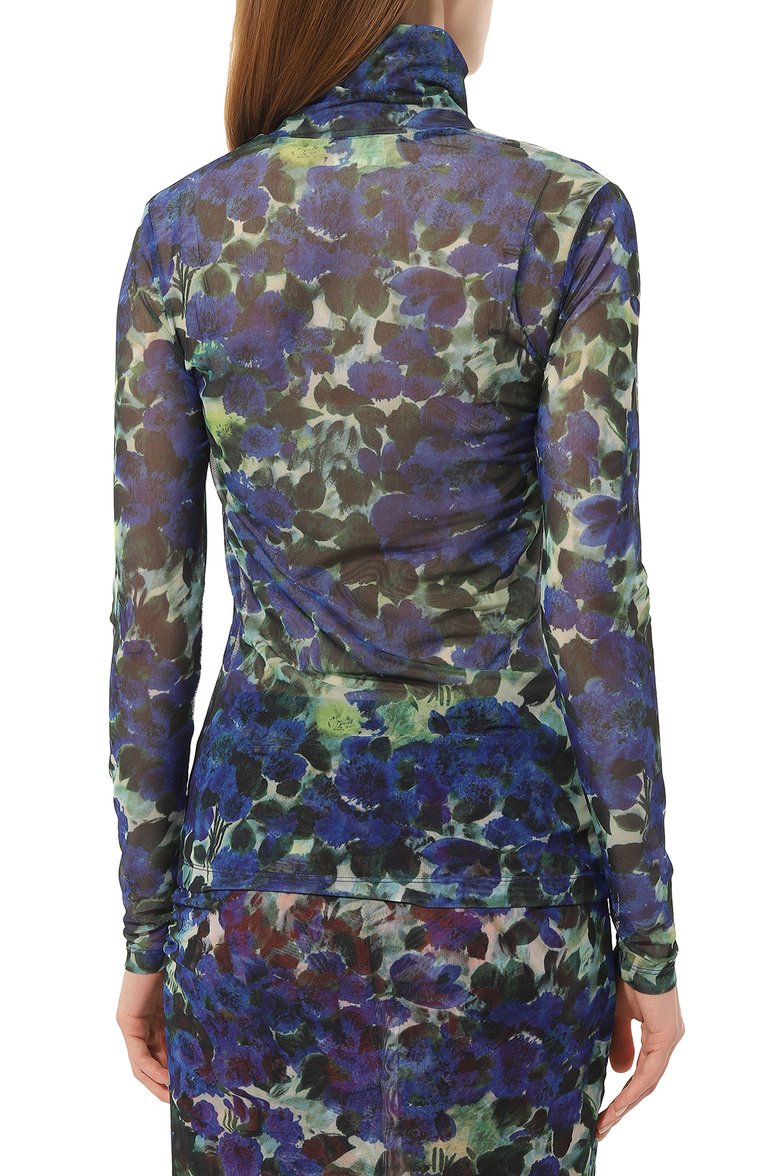 Женская водолазка DRIES VAN NOTEN синего цвета, арт. 231-031152-6182 | Фото 4 (Рукава: Длинные; Длина (для топов): Стандартные; Материал внешний: Синтетический материал; Стили: Романтичный; Женское Кросс-КТ: Водолазка-одежда; Региональные ограничения белый список (Axapta Mercury): Не проставлено; Нос: Не проставлено)