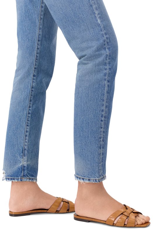 Кожаные шлепанцы Tribute Saint Laurent 748576/0WX00 Бежевый  748576/0WX00 Фото 2