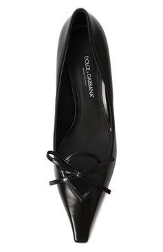 Женские кожаные туфли DOLCE & GABBANA черного цвета, арт. CD1855/A1037 | Фото 6 (Каблук высота: Средний; Подошва: Плоская; Материал внутренний: Натуральная кожа; Драгоценные камни: Проставлено; Материал сплава: Проставлено; Материал внешний: Натуральная кожа; Каблук тип: Шпилька)