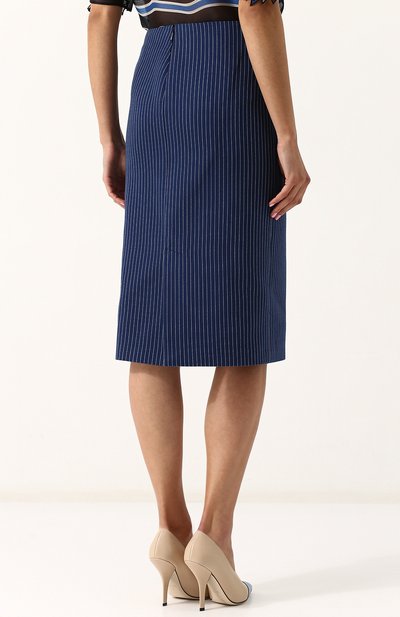 Хлопковая юбка-миди в полоску FENDI, арт. FQ6734 A3BF, фото 4