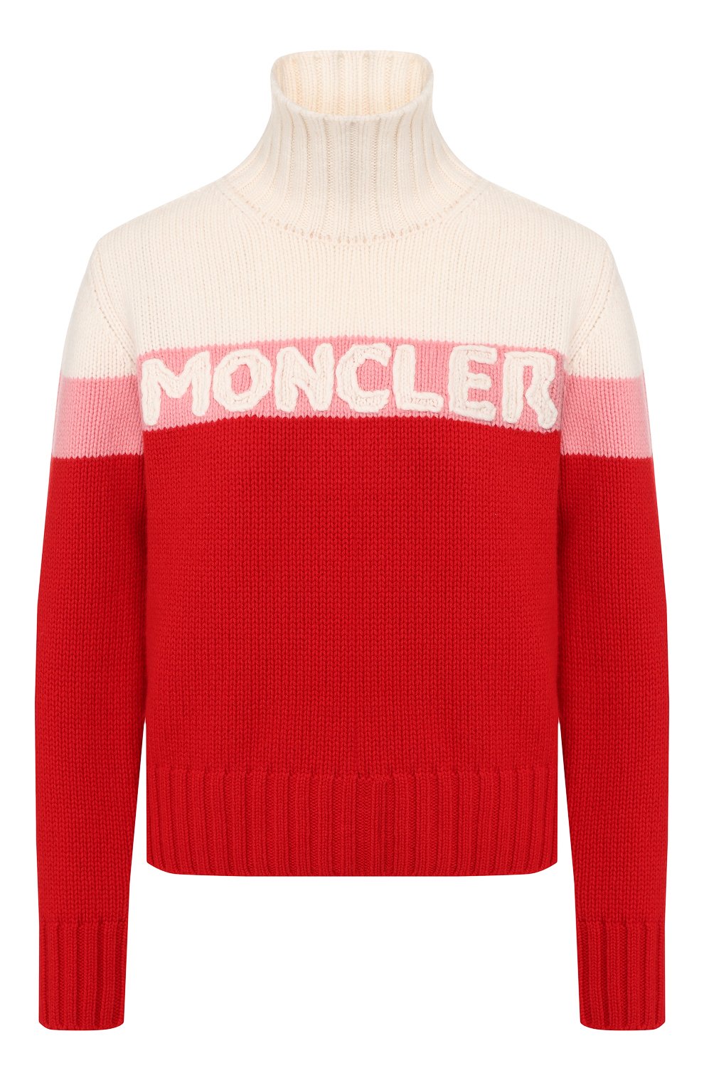 Свитер из смеси шерсти и кашемира MONCLER красного цвета по цене 65500 руб., арт. E2-093-92525-50-A9141, фото 1 Свитер из смеси шерсти и кашемира MONCLER, арт. E2-093-92525-50-A9141, фото 1