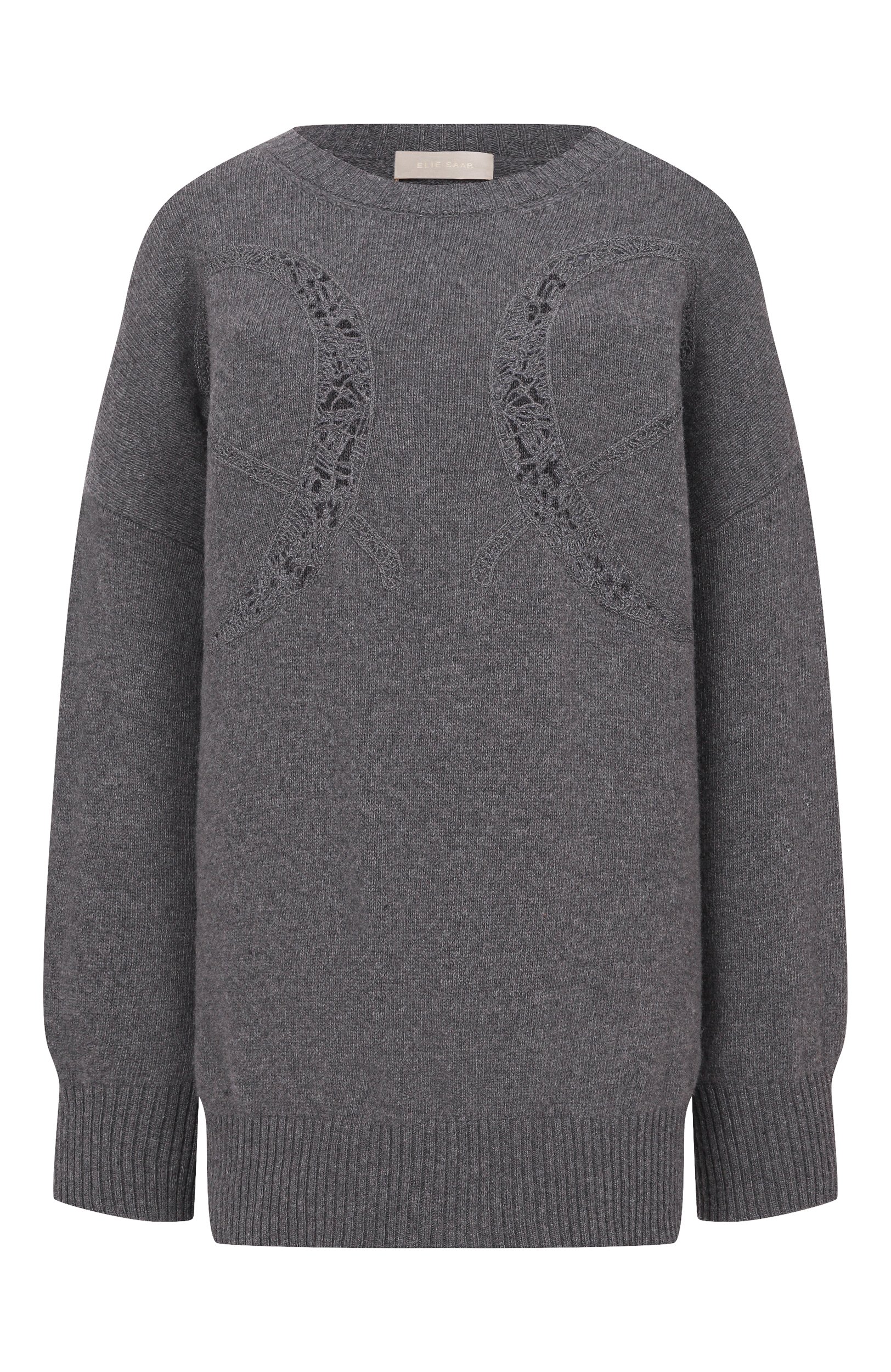Свитер из шерсти и кашемира ELIE SAAB серого цвета по цене 208000 руб., арт. T0260/CK032, фото 1 Свитер из шерсти и кашемира ELIE SAAB, арт. T0260/CK032, фото 1