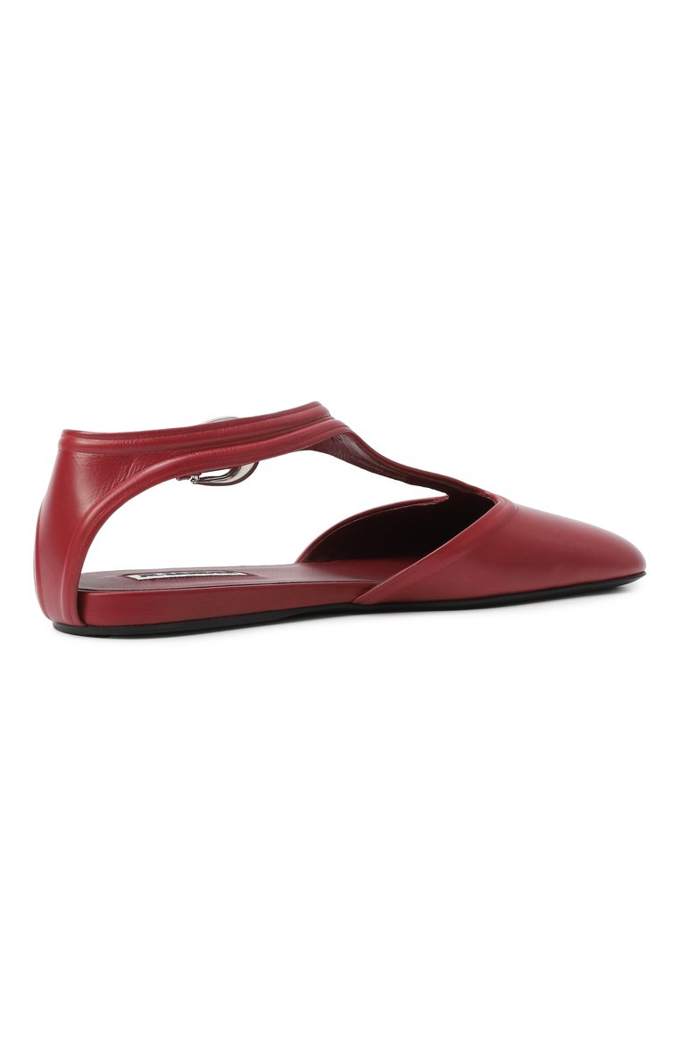 Женские кожаные балетки mary jane JIL SANDER бордового цвета, арт. J16WP0131-P8226 | Фото 5 (Подошва: Плоская; Автоматизация состава: Проставлено; Материал внешний: Натуральная кожа; Автоматизация ТО: Проставлено; Материал внутренний: На�туральная кожа)