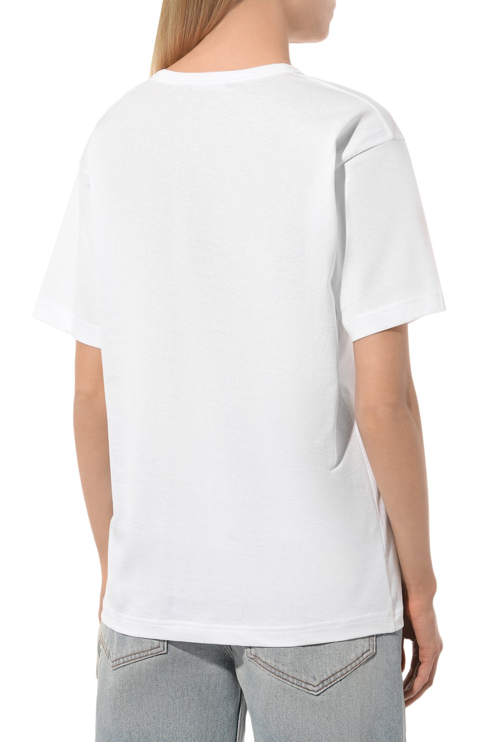 Хлопковая футболка ACNE STUDIOS белого цвета по цене 17750 руб., арт. NASH FACE183, фото 4 Хлопковая футболка ACNE STUDIOS, арт. NASH FACE183, фото 4