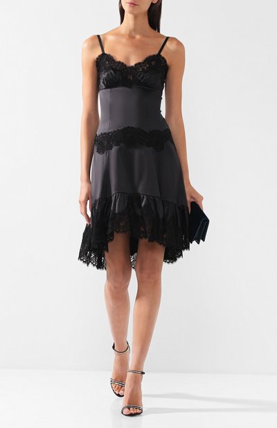 Шелковое платье с кружевной отделкой DOLCE & GABBANA, арт. F6B5DT/FURAG, фото 2