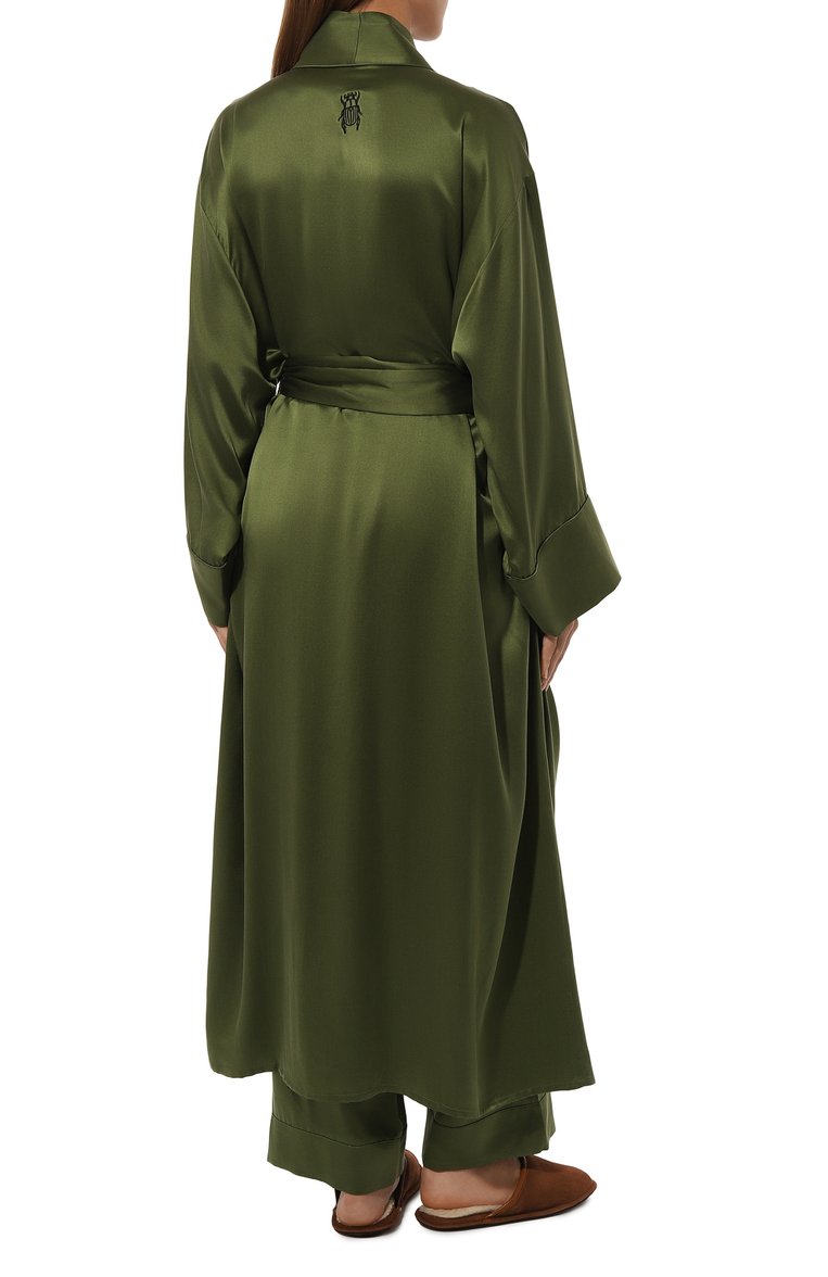 Шелковый халат KLEED LOUNGEWEAR, арт. AW24R0BJN/KHAKI, фото 1