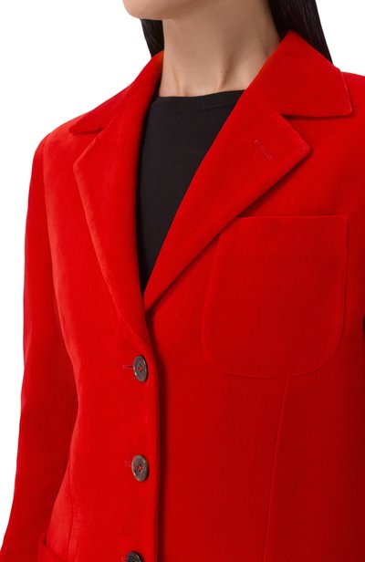 Бархатный жакет JIL SANDER красного цвета по цене 399000 руб., арт. J02BN0272/J45367, фото 5 Бархатный жакет JIL SANDER, арт. J02BN0272/J45367, фото 5