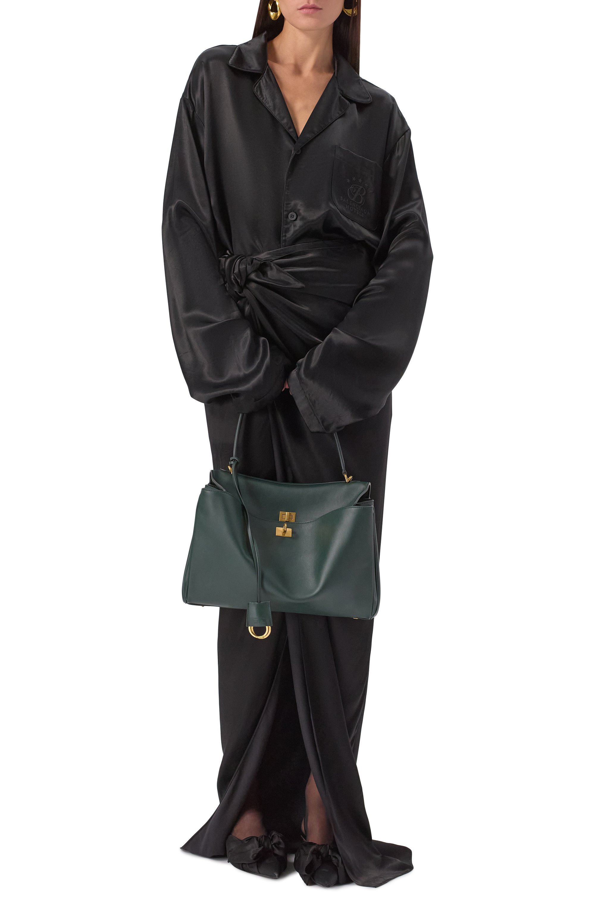 Сумка rodeo medium BALENCIAGA темно-зеленого цвета по цене 599500 руб., арт. 789772/2AA4V, фото 3 Сумка rodeo medium BALENCIAGA, арт. 789772/2AA4V, фото 3