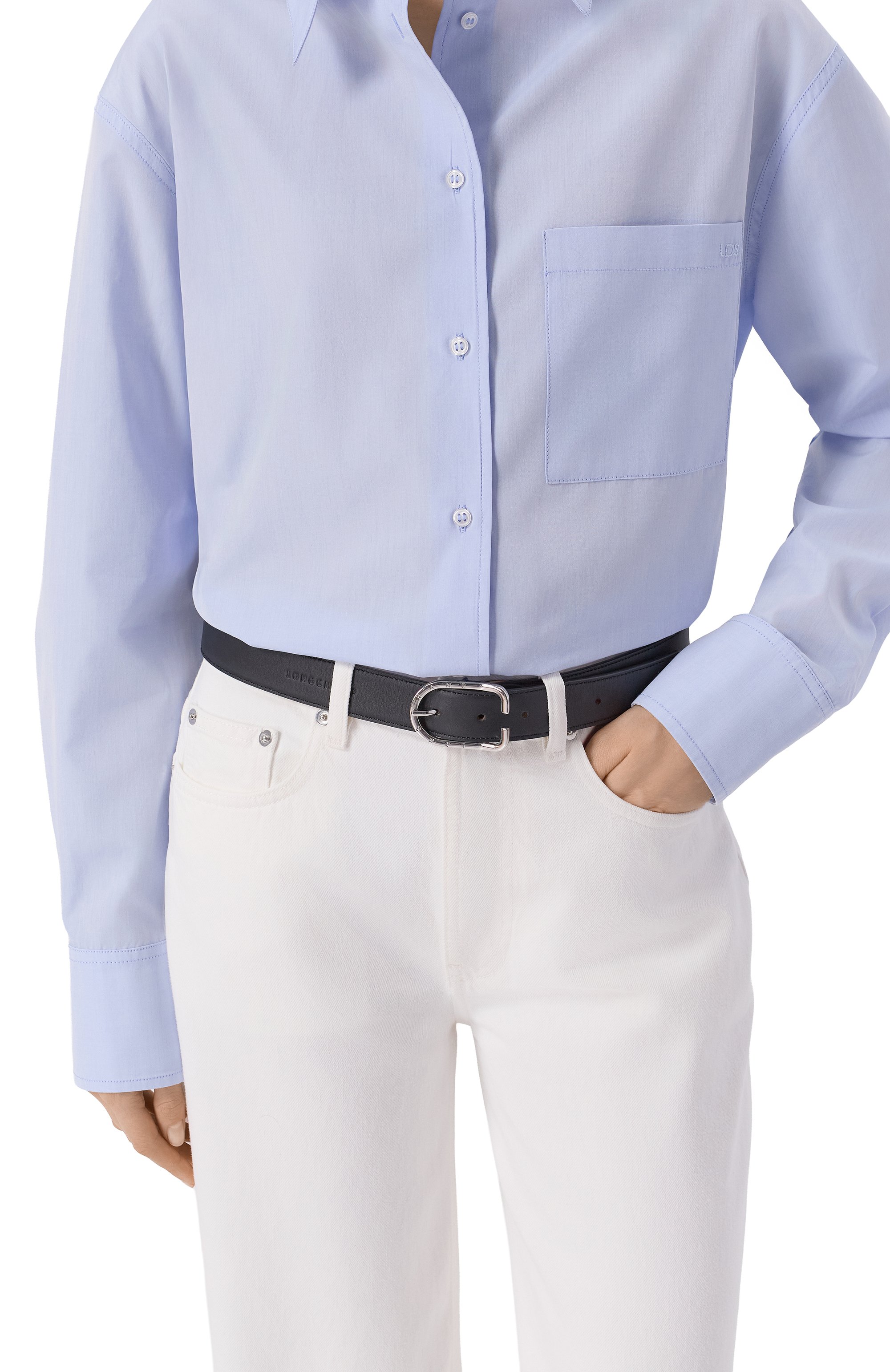 Кожаный ремень LONGCHAMP черного цвета по цене 27900 руб., арт. 40102J48/J48, фото 2 Кожаный ремень LONGCHAMP, арт. 40102J48/J48, фото 2