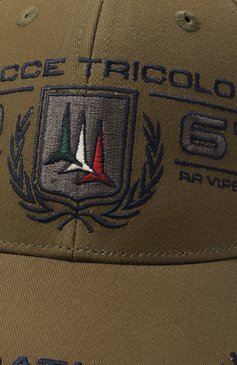 Мужская хлопковая бейсболка AERONAUTICA MILITARE хаки цвета, арт. 251HA1206CT3299 | Фото 4 (Материал: Хлопок, Текстиль; Нос: Не проставлено)