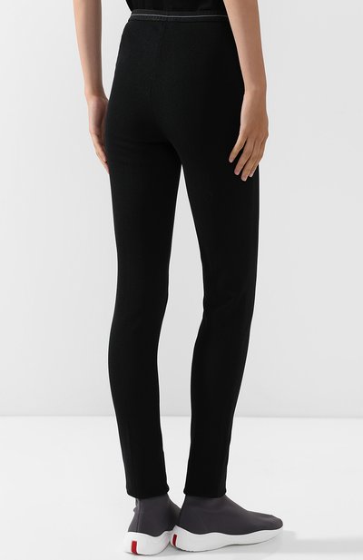 Однотонные брюки с эластичным поясом и логотипом бренда PRADA, арт. 32108I-1RXD-F0002, фото 4