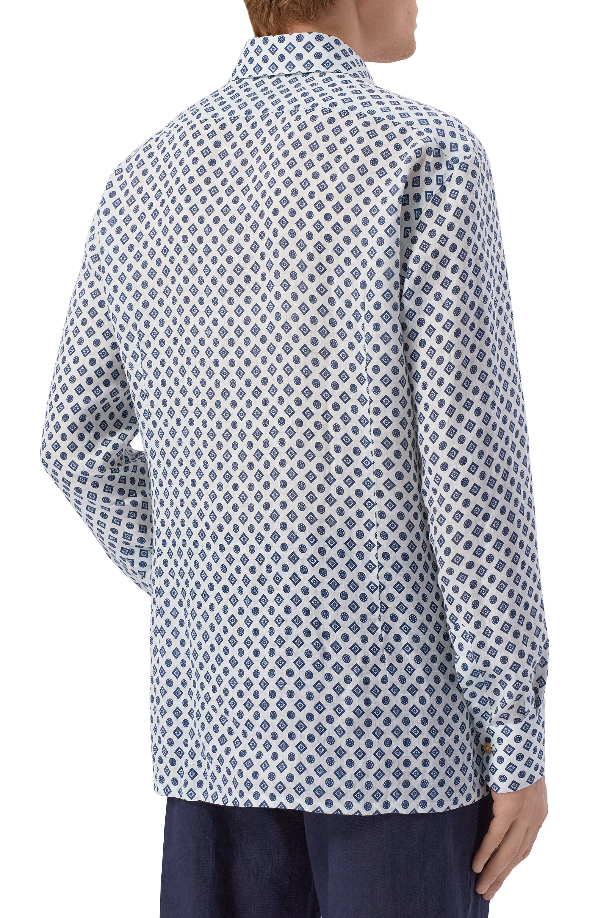 Льняная рубашка KITON темно-синего цвета по цене 136500 руб., арт. UMCNERH09719, фото 4 Льняная рубашка KITON, арт. UMCNERH09719, фото 4