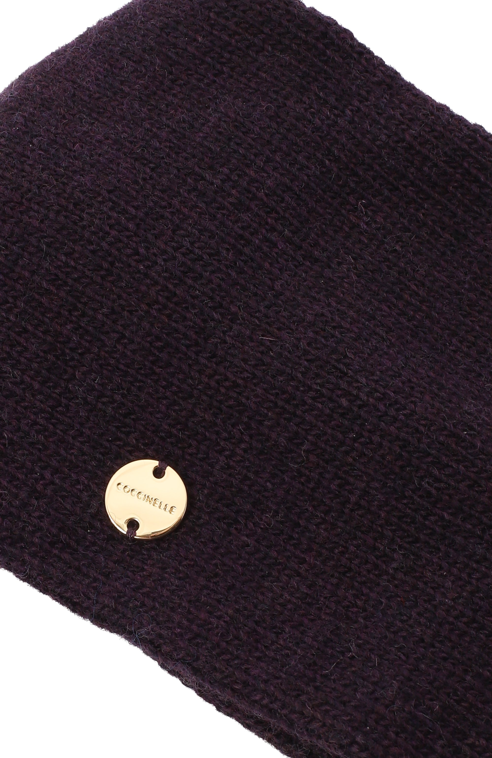Повязка на голову из шерсти и вискозы COCCINELLE темно-фиолетового цвета по цене 6825 руб., арт. E7 MYA 20 01 01, фото 3 Повязка на голову из шерсти и вискозы COCCINELLE, арт. E7 MYA 20 01 01, фото 3