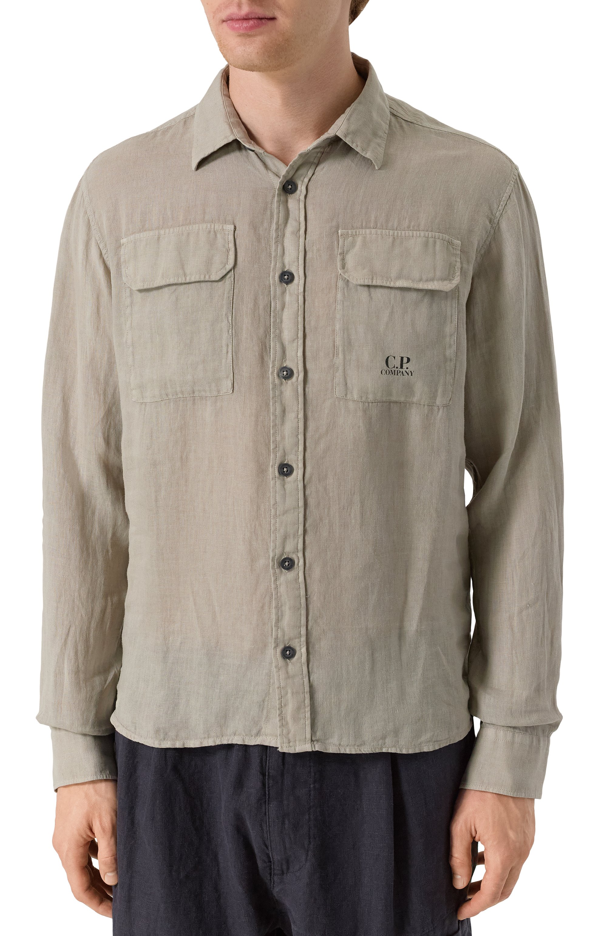 Льняная рубашка C.P. COMPANY, арт. 18CMSH250A005415G, фото 3