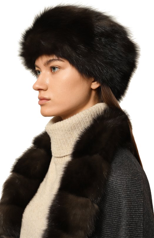 Меховая шапка Джулия из норки и соболя FurLand 0034625650023600000 Коричневый  0034625650023600000 Фото 2