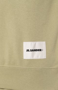 Мужской хлопковое худи JIL SANDER светло-зеленого цвета, арт. J47GU0105/J20039 | Фото 5 (Рукава: Длинные; Принт: Без принта; Длина (для топов): Стандартные; Мужское Кросс-КТ: Худи-одежда; Материал сплава: Проставлено; Материал внешний: Хлопок; Стили: Спорт-шик; Драгоценные камни: Проставлено)