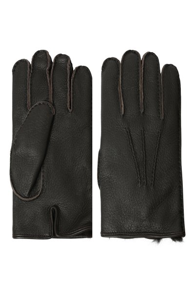 Кожаные перчатки MOORER темно-коричневого цвета по цене 54300 руб., арт. GE0FFREY-P1/M0UGU100015, фото 2 Кожаные перчатки MOORER, арт. GE0FFREY-P1/M0UGU100015, фото 2